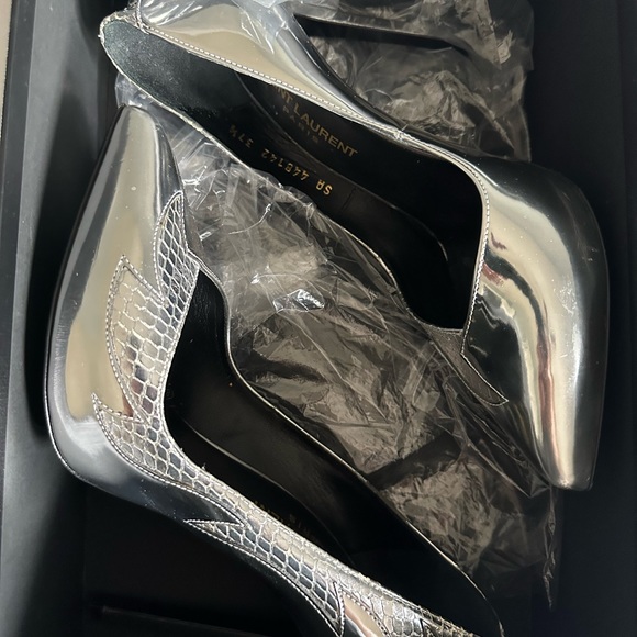 YSL silver patent leather heels - Picture 4 of 7